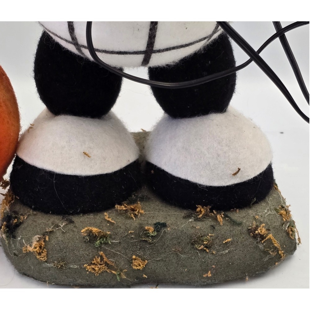 Vintage Department 56 Fiber Optic Black Cat Halloween Figurine Pumpkin RARE - Picture 3 of 8